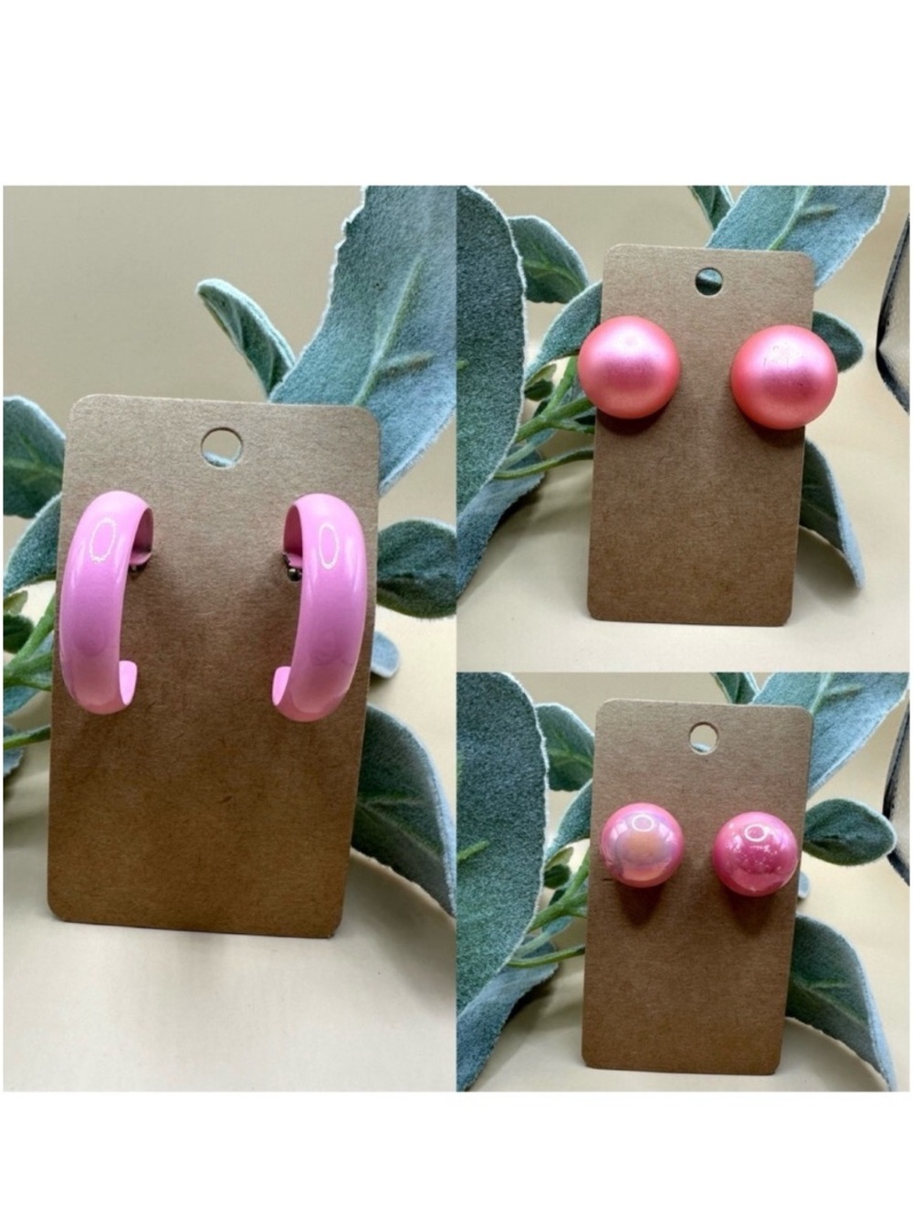 Bundle of Pink vintage earrings